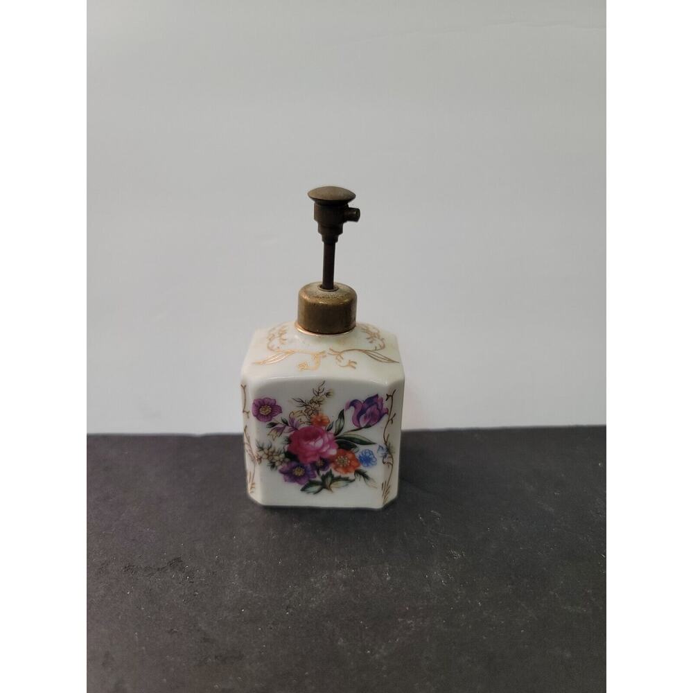 Vintage Thames Japan HandPainted Porcelain Perfume Atomizer Floral Bouquet 2"x4"